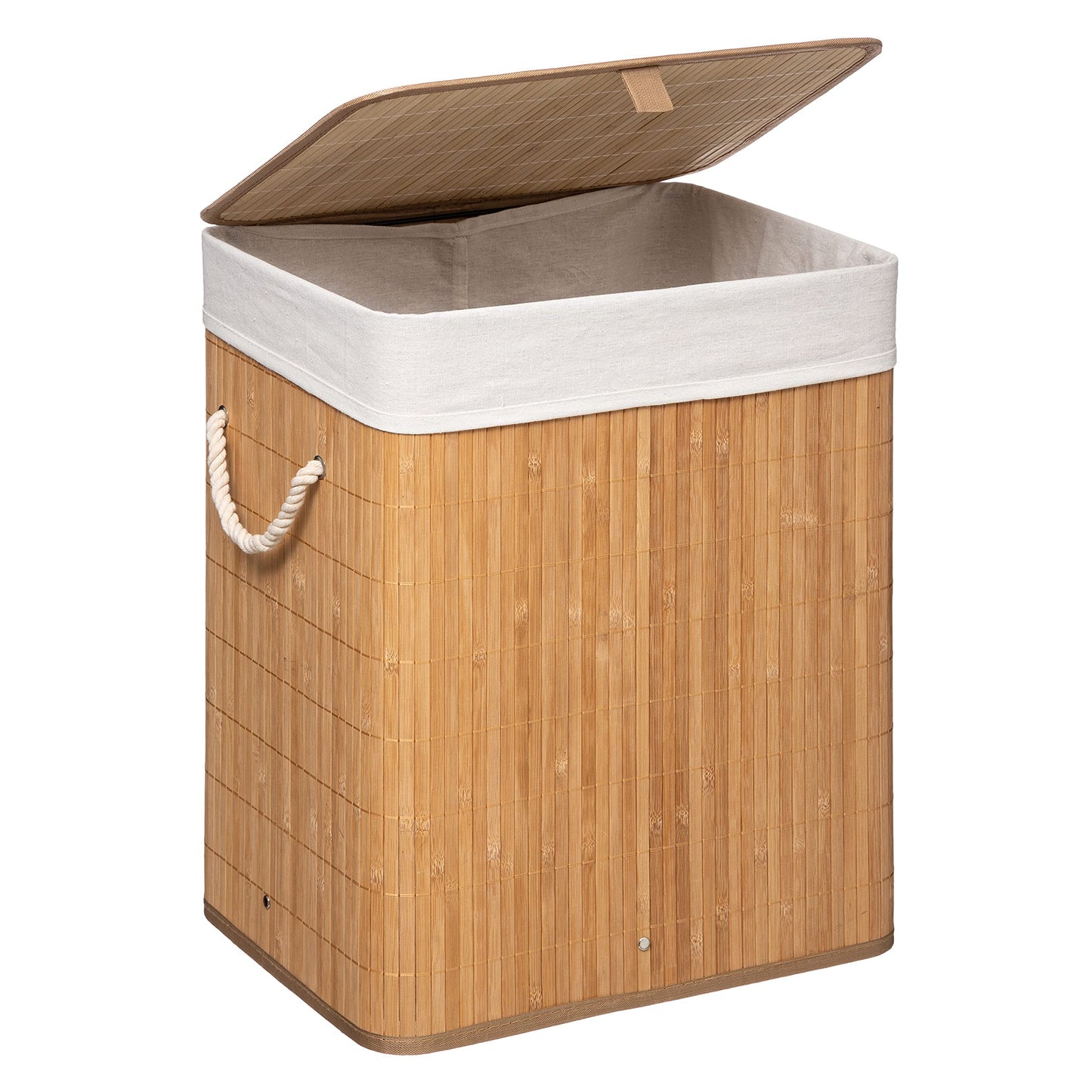 Cesto para Ropa Compartimiento Plegable de Bambú