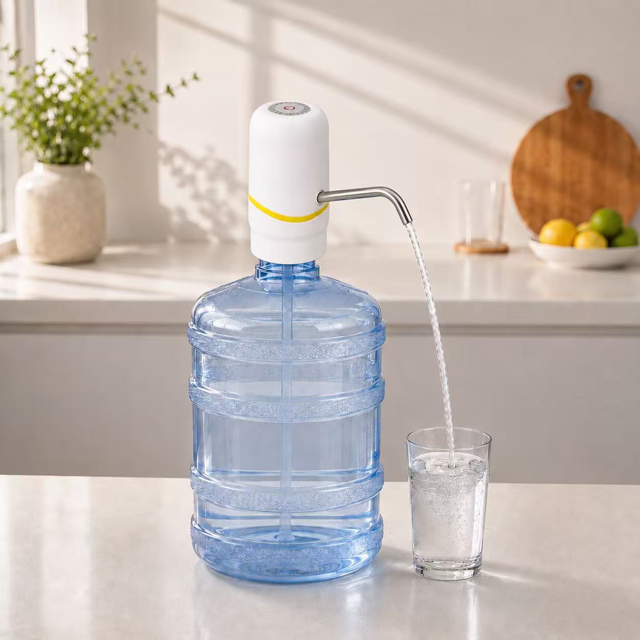 Dispensador de Agua para Garrafas 5L-20L, Bomba de Agua Eléctrica Automática USB-C Recargable, Adaptador Universal, Tubo de Acero Inoxidable, Compatible con la Mayoría de Bidones
