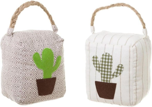 Set 2 sujeta puertas para suelo original cactus de tela/arena, topes de puerta decorativo