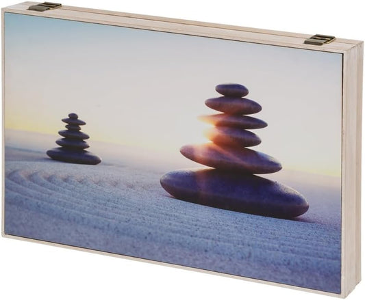 Tapa Contador luz o Cuadro eléctrico Piedras de Madera MDF de 46x6x33 cm