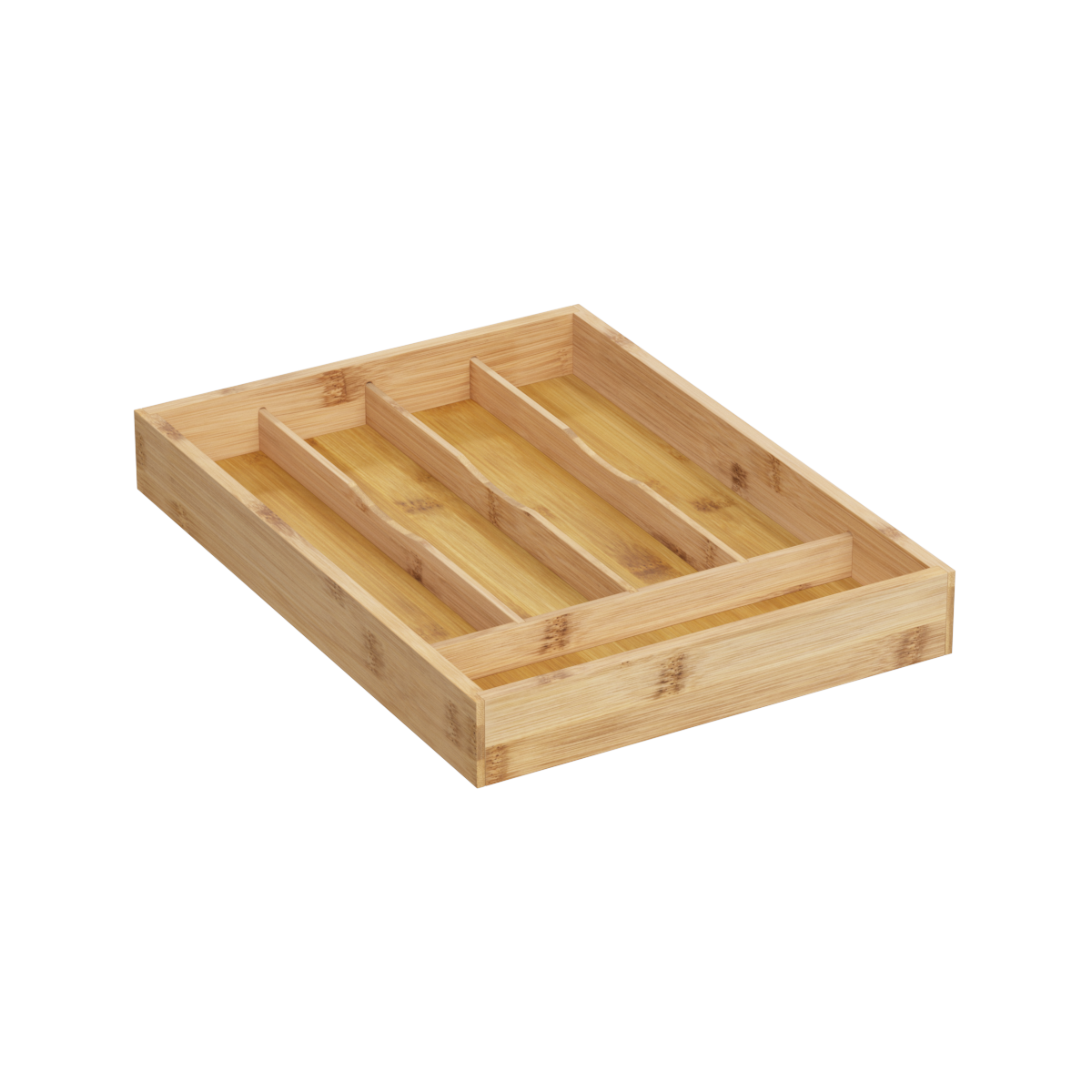 DAMDAM GO Cubertero Cajon, Organizador de Cubiertos, cubertero mandera Bambu 5 Compartimentos - 5 Compartimentos