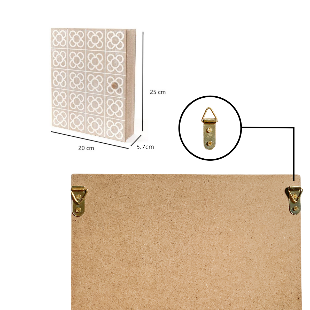 DAMDAM GO Cuelga Llaves, Caja de Madera para Llaves de Pared, Guardallaves con 6 Ganchos, para Hogar, Recibidor