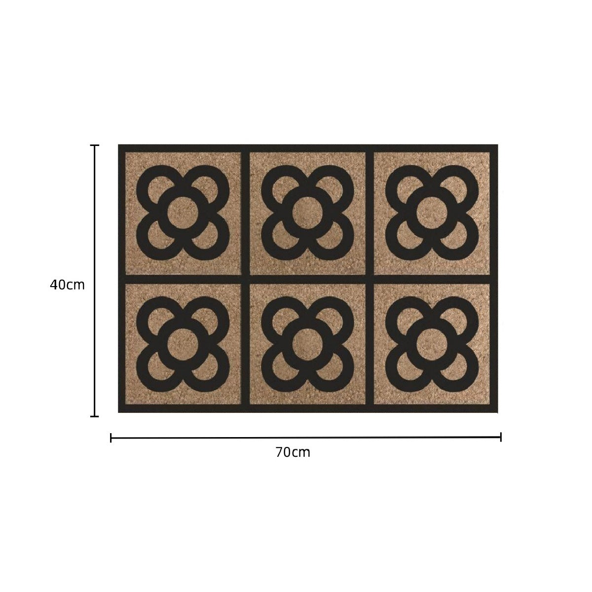 DAMDAM GO Felpudo Fibra de Coco 70x40cm Antideslizantes - Alfombras Originales para la Entrada a Casa, Pasillos, Puertas de Exterior - Panot