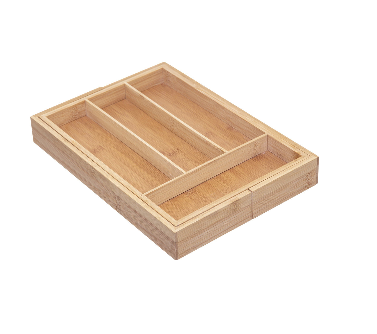 DAMDAM GO Cubertero Cajon, Organizador de Cubiertos, Cubertero Mandera Bambu 6 Compartimentos - Extensible