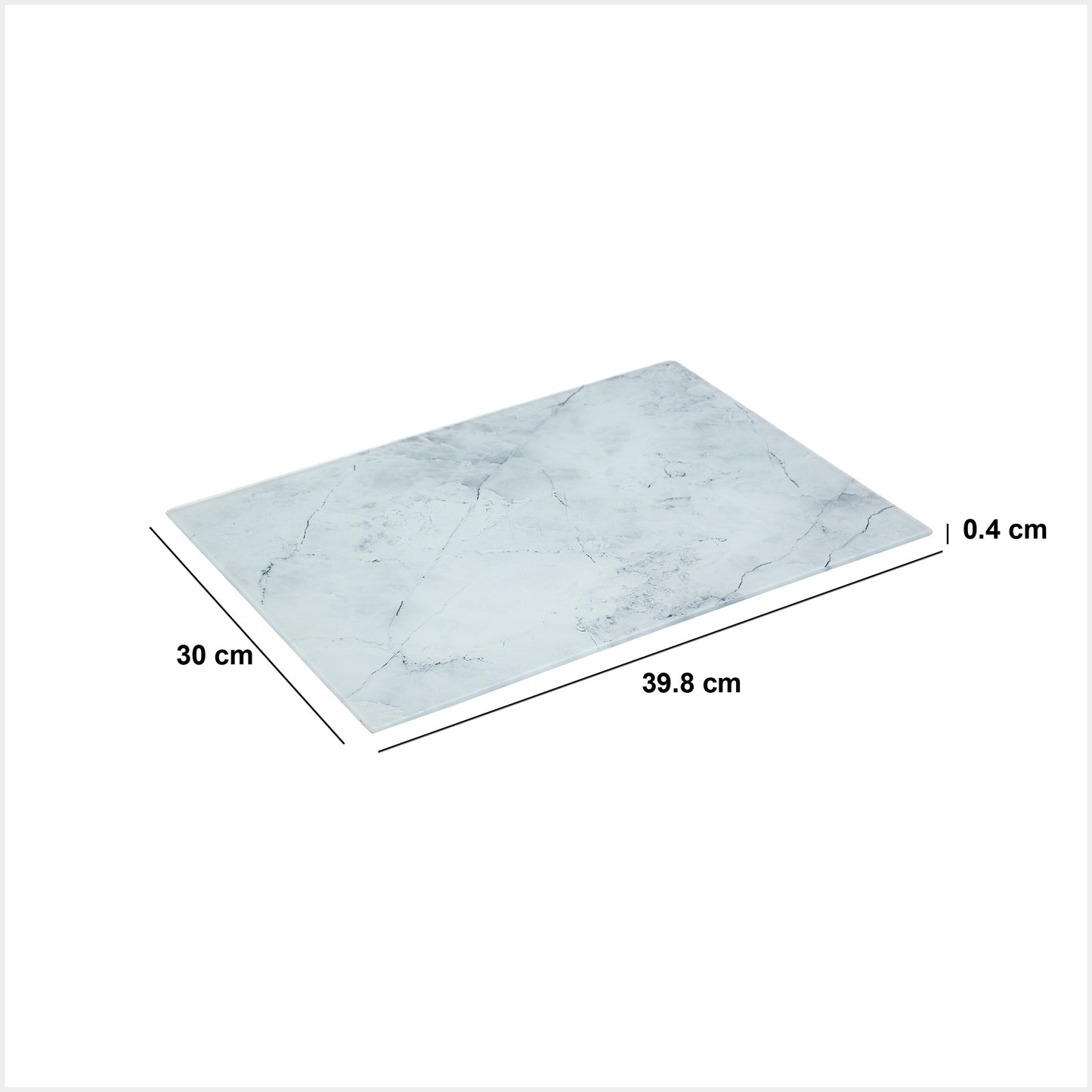 Tabla Cortar de Cristal, Tablero Vidrio Decorativo Mármol  40 x 30 CM