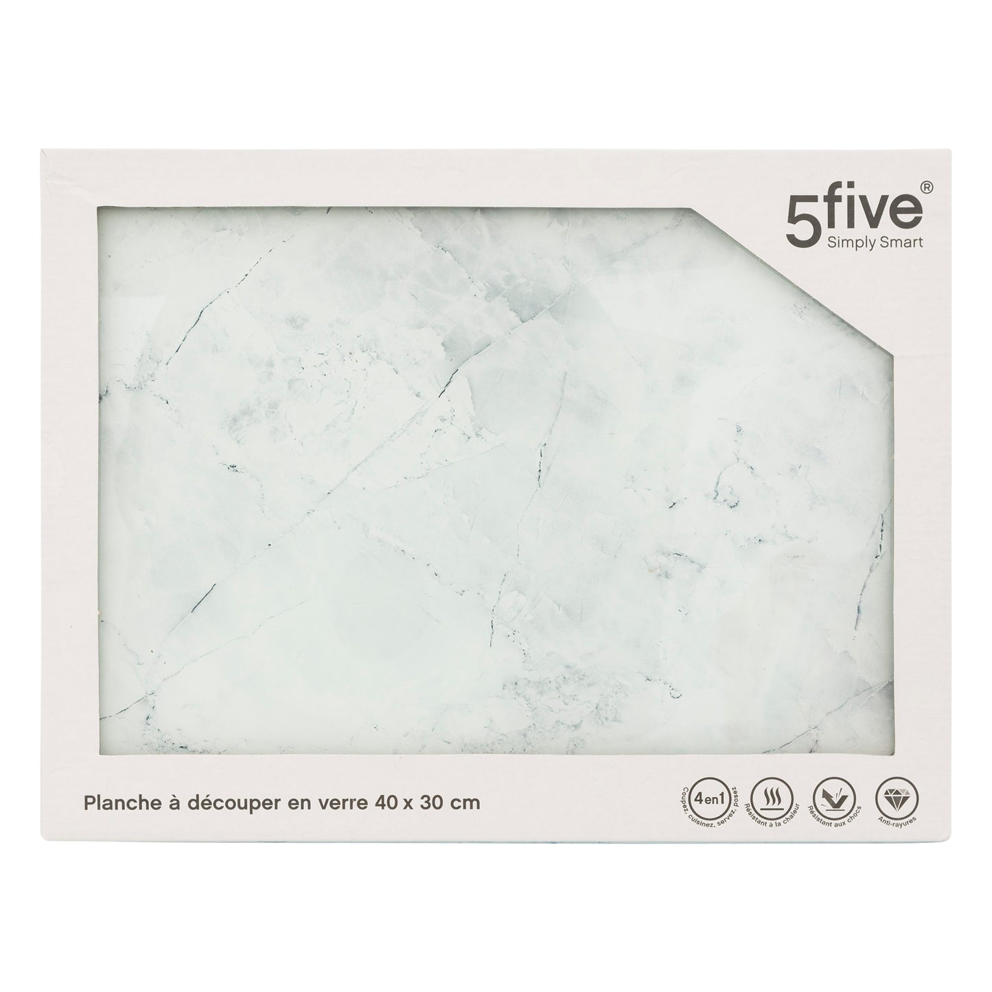 Tabla Cortar de Cristal, Tablero Vidrio Decorativo Mármol  40 x 30 CM