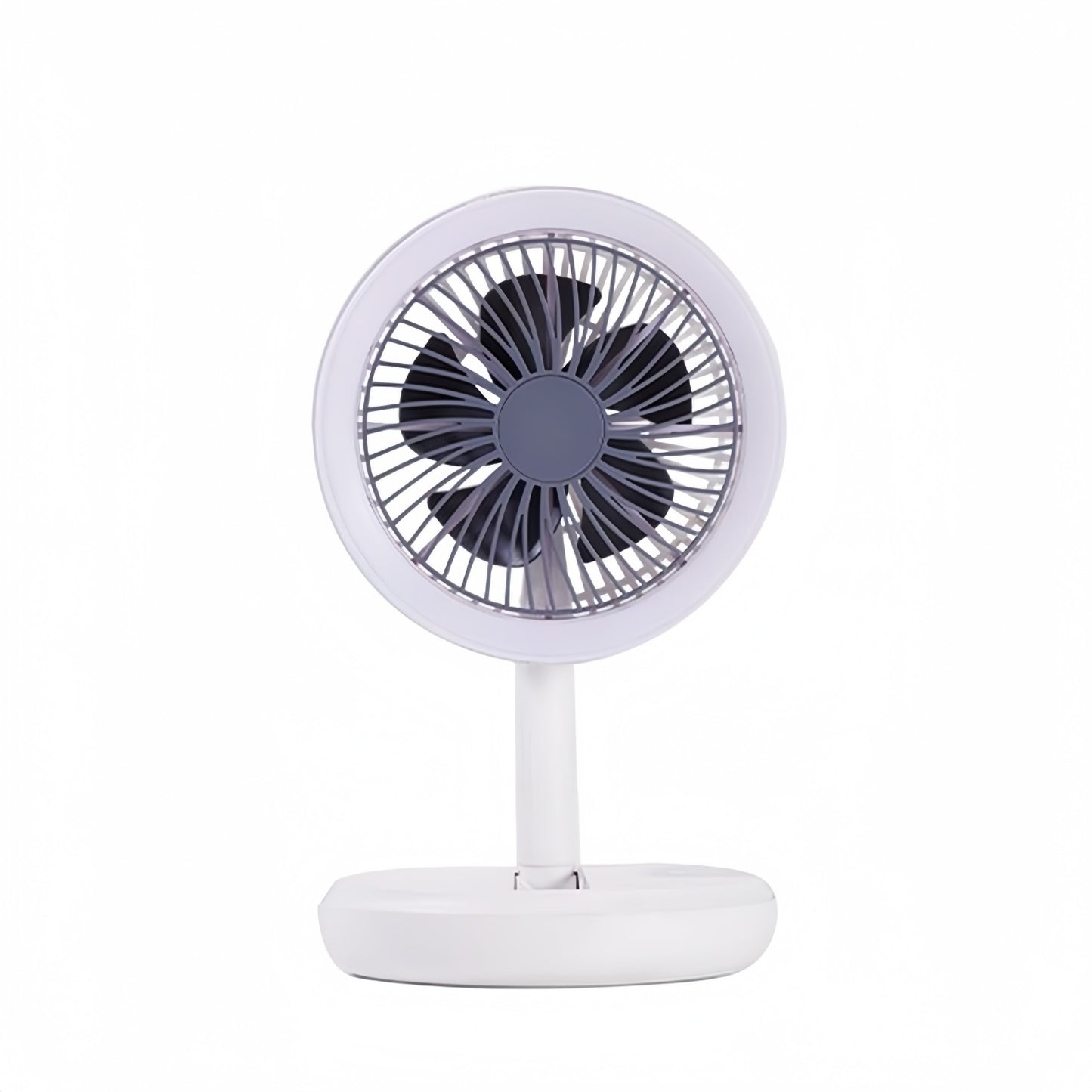 Ventilador de Sobremesa, Ventilador USB Plegable con Luz LED, Ventilador de Refrigeración Ajustable 180°, Portátil y Silencioso