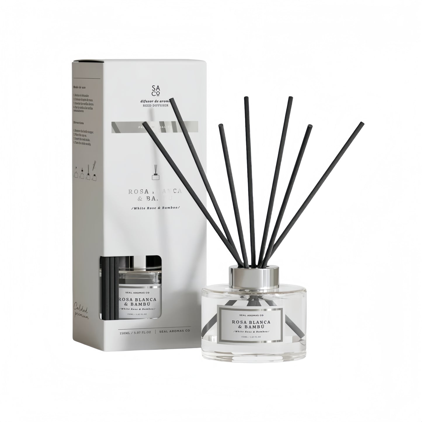 Difusor de Aroma Fresco de Larga Duración, Ambientador Mikado 120 ml, Aromas Naturales para el Hogar, Relajante y Refrescante