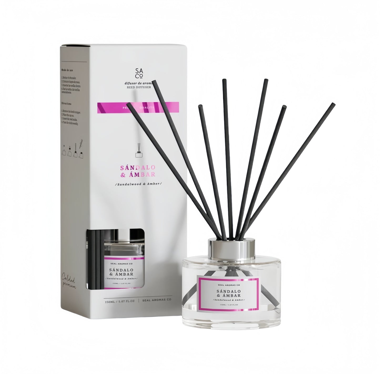 Difusor de Aroma Fresco de Larga Duración, Ambientador Mikado 120 ml, Aromas Naturales para el Hogar, Relajante y Refrescante