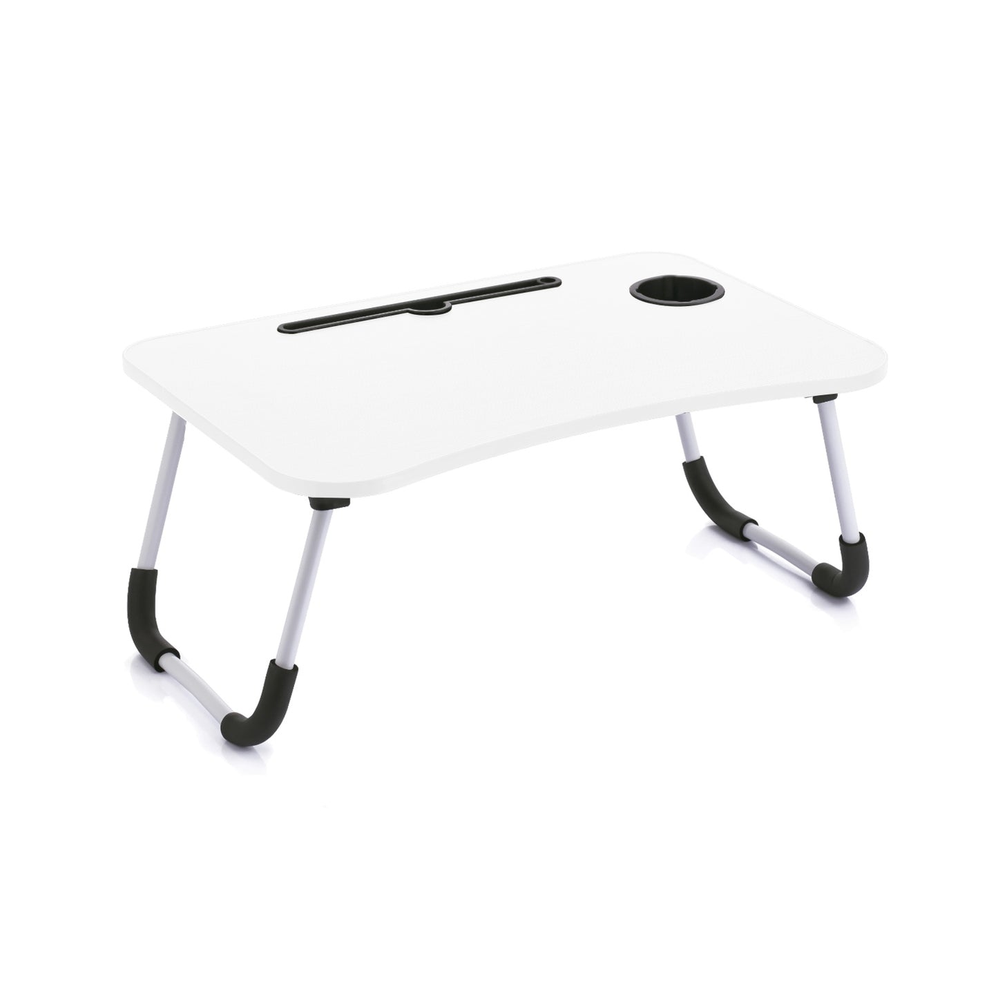 Mesa de Ordenador Portátil Para Sofá, Bandeja Plegable para Cama, Mesita de Desayuno con Portavasos Multifunción