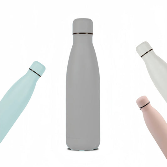 Termo y Botella Térmica con Tacto Goma, Mantén Tus Bebidas a la Temperatura Perfecta, Diseño Antideslizante y Resistente, Ideal para Viajes, Oficina y Deporte, Acero Inoxidable
