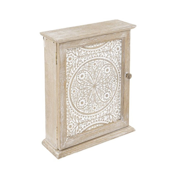 DAMDAM GO Cuelga Llaves, Caja de Madera para Llaves de Pared, Guardallaves con 6 Ganchos, para Hogar, Recibidor