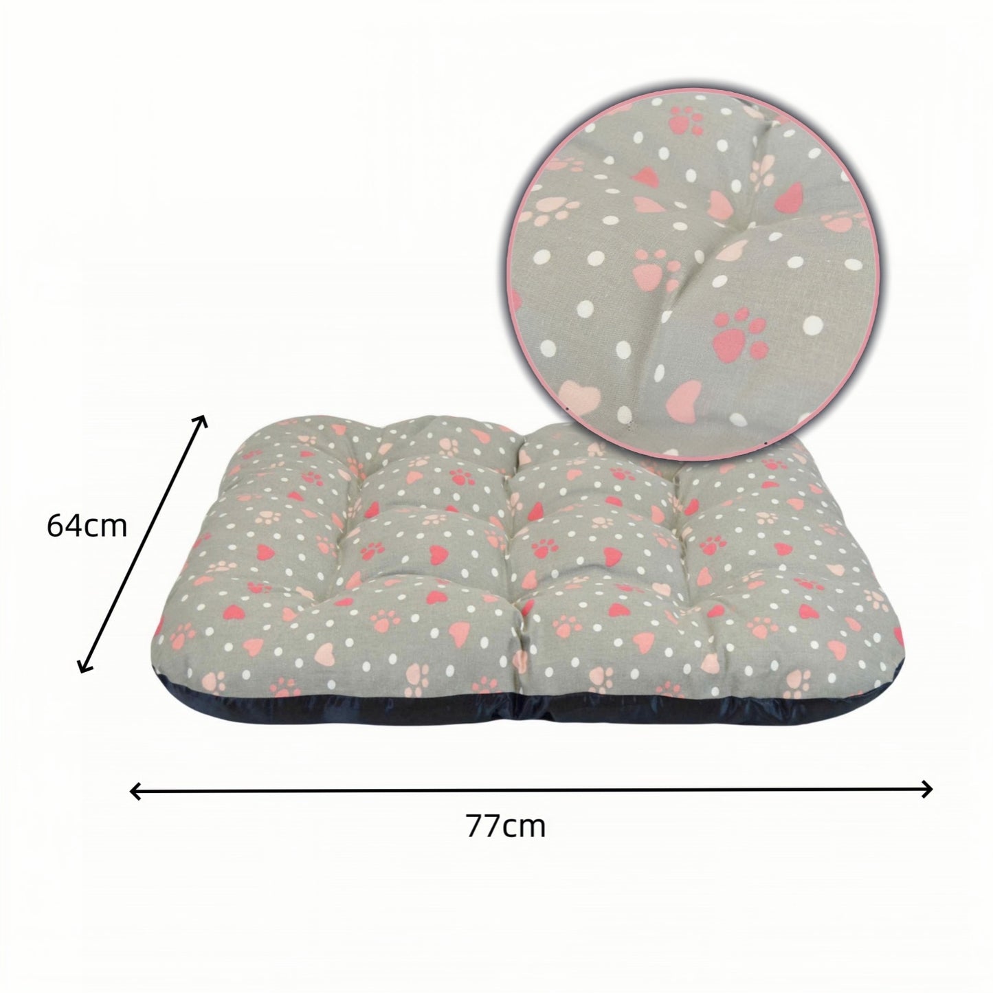 DAMDAM GO Cama Perro Mediana de Tela, Cama Perro Ortopédica Extra Grande, Cama para Mascotas, Colchoneta Mascotas para Transportín y Hogar