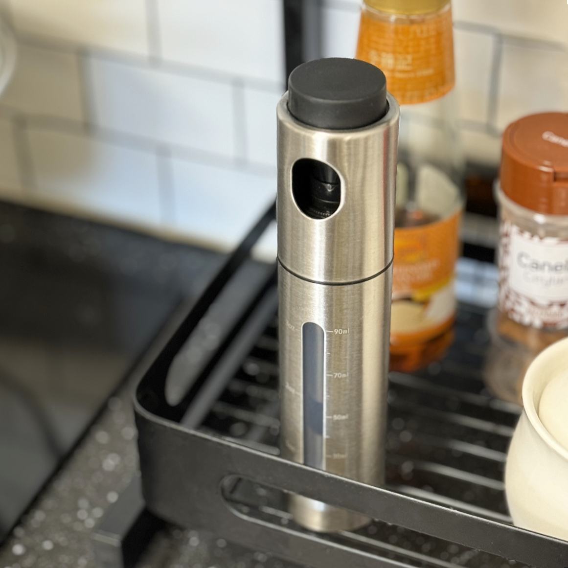 Aceite de Spray Cristal, Aceitera Para Cocina Acero Inox, Para Ensalada, Barbacoa, Hornear en la Cocina