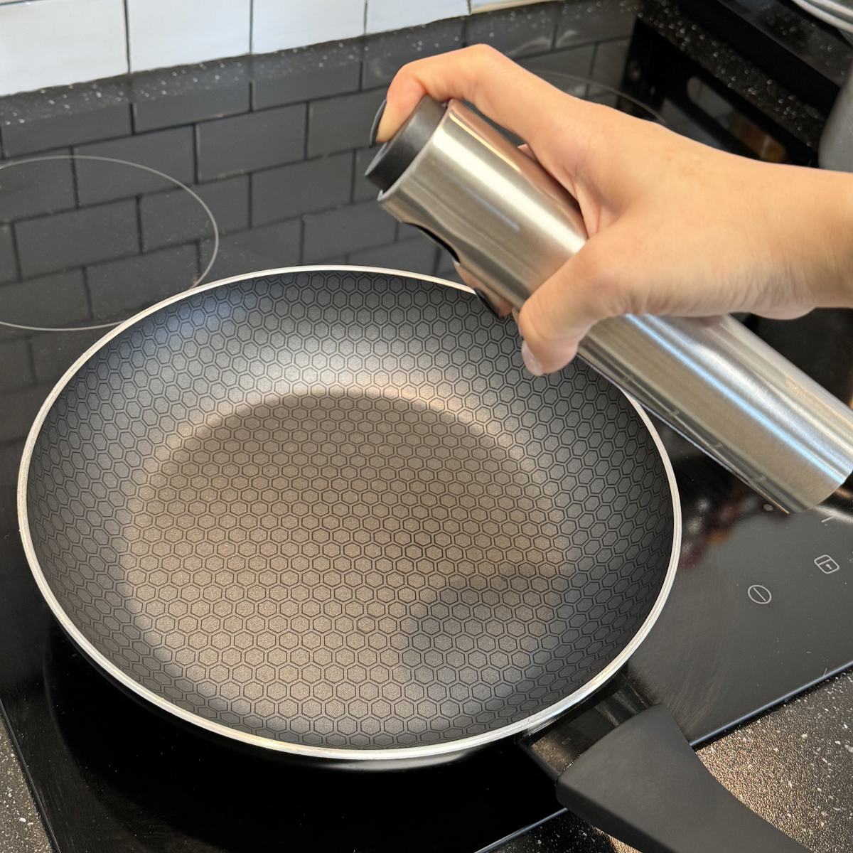 Aceite de Spray Cristal, Aceitera Para Cocina Acero Inox, Para Ensalada, Barbacoa, Hornear en la Cocina