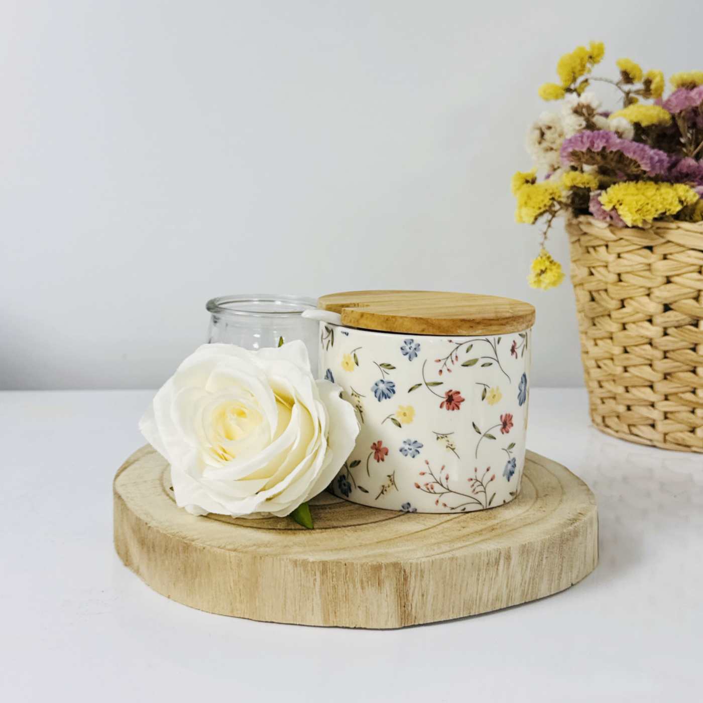 Azucarero Cocina Blanco Minimalista de Cerámica