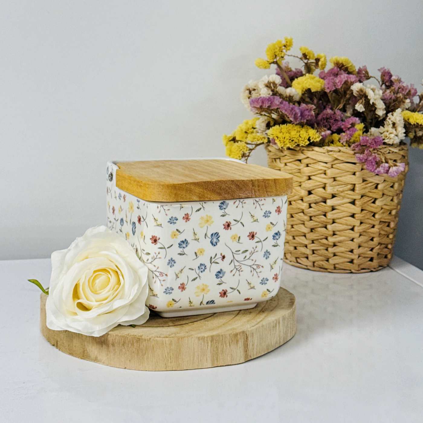 Azucarero Cocina Blanco Minimalista de Cerámica