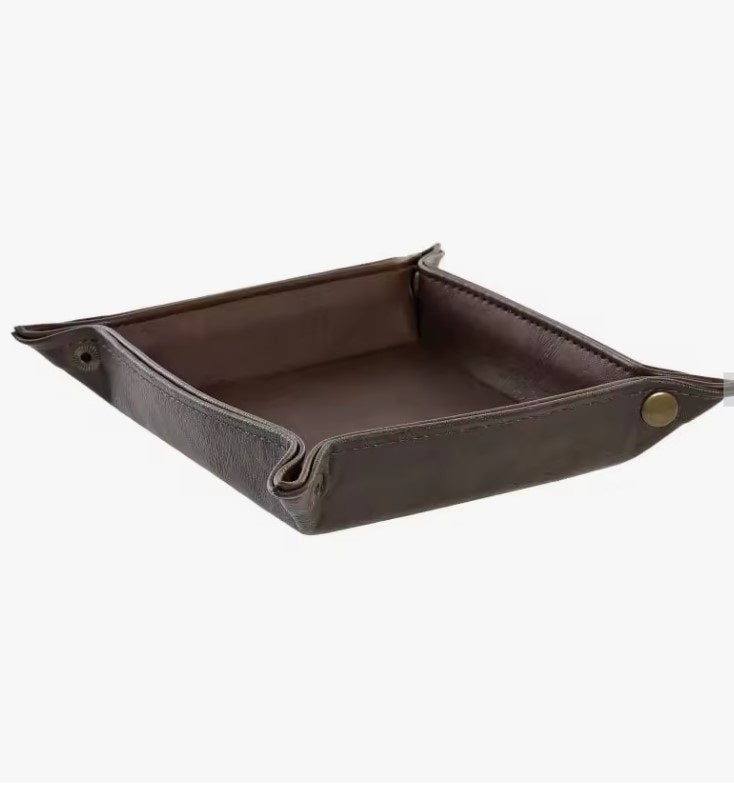 Bandeja vaciabolsillos Piel Color Marron 18x18 cm