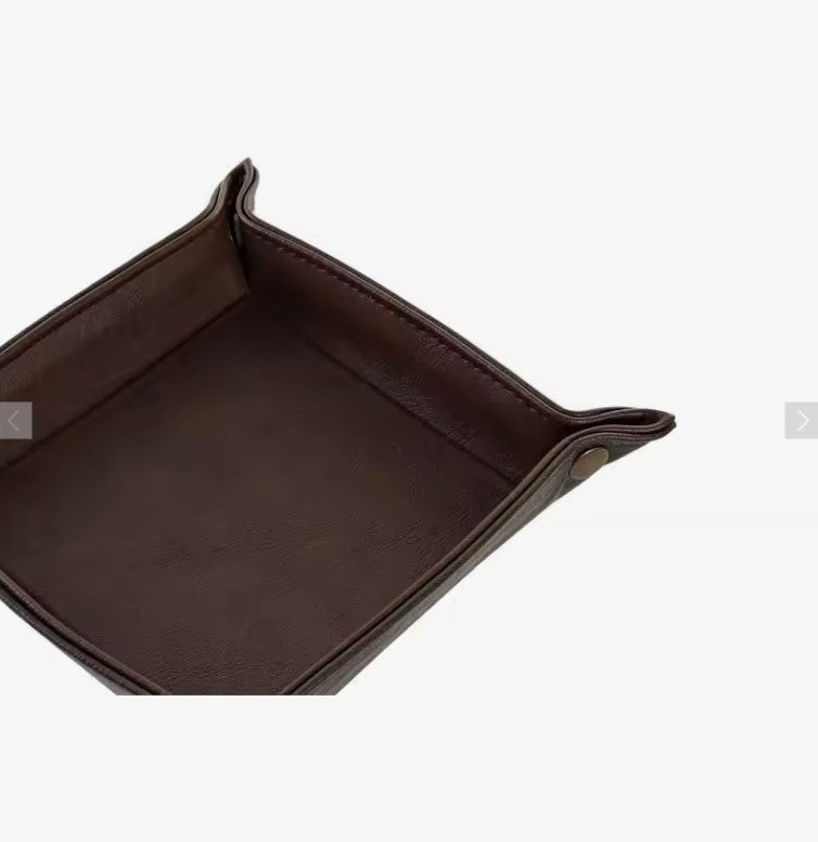 Bandeja vaciabolsillos Piel Color Marron 18x18 cm
