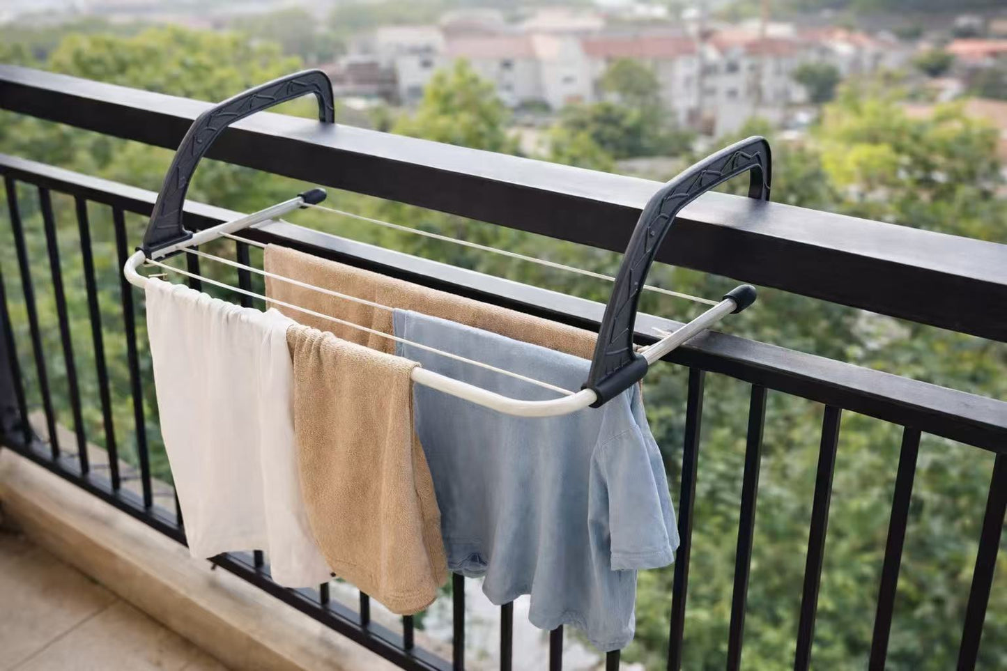 Tendedero para Radiador Plegable 52 x 34 cm – 3 Metros de Secado – Estructura Metálica Resistente y Brazos de Plástico Reforzado – Secador de Ropa para Balcón y Calefacción