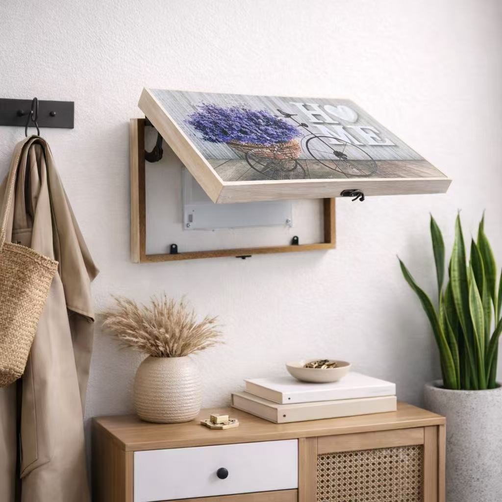 Tapa Cuadro Eléctrico Decorativa de Madera | Estilo Nórdico para Entrada y Recibidor | Cubre Contador de Luz Moderno | Diseño