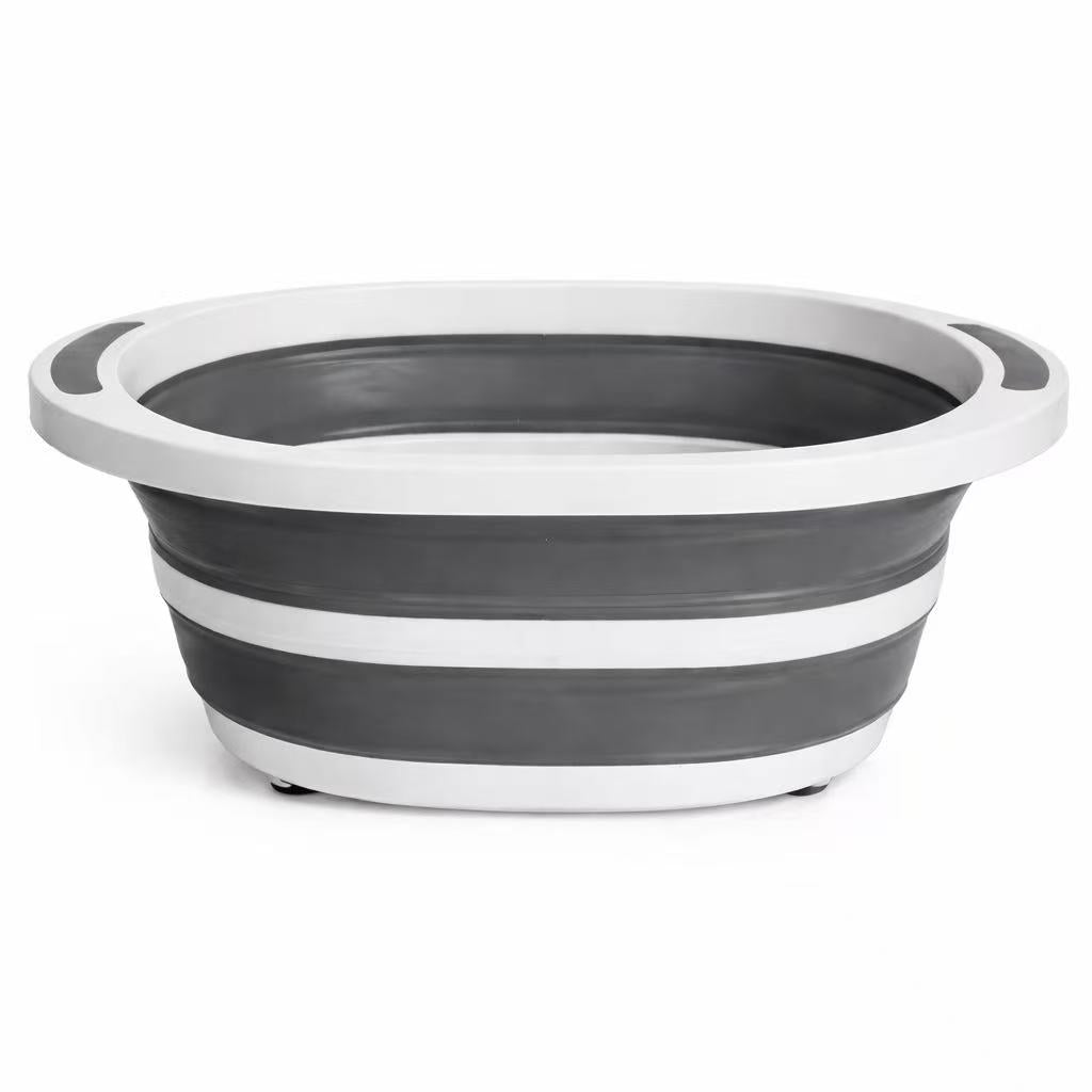 Cesto Plegable 8/L con Desagüe, Barreño Colapsable Multifuncional, Lavabo Portátil Ahorra Espacio para Cocina, Camping, Limpieza y Lavandería