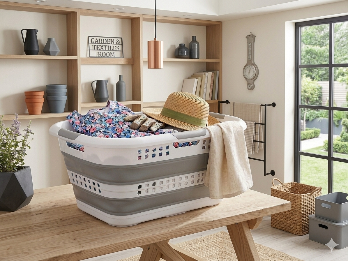 Cesto de Ropa Plegable 45L, Gran Capacidad, Diseño Compacto y Resistente para Casa, Dormitorio y Lavandería