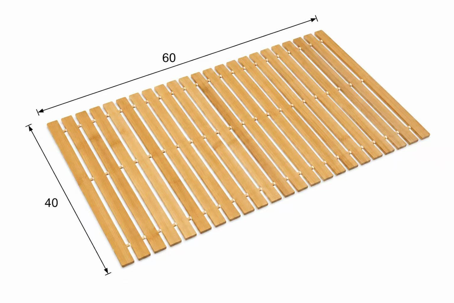 Alfombra de Ducha de Bambú, Tarima de Baño Plegable, Esterilla para Ducha y Lavabo, Alfombrilla para Baño de Bambú Natural