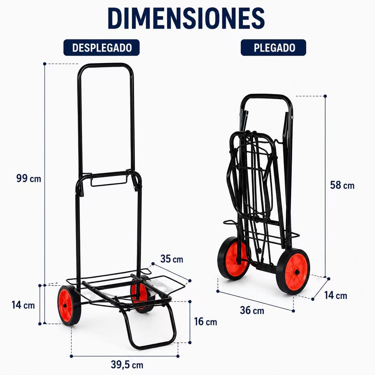 Carro Playa Plegable con Ruedas, Carrito Playa Portatodo para Nevera, Sillas y Equipaje, Resistente y Fácil de Transportar, Ideal para Playa, Camping, Compras y Viajes
