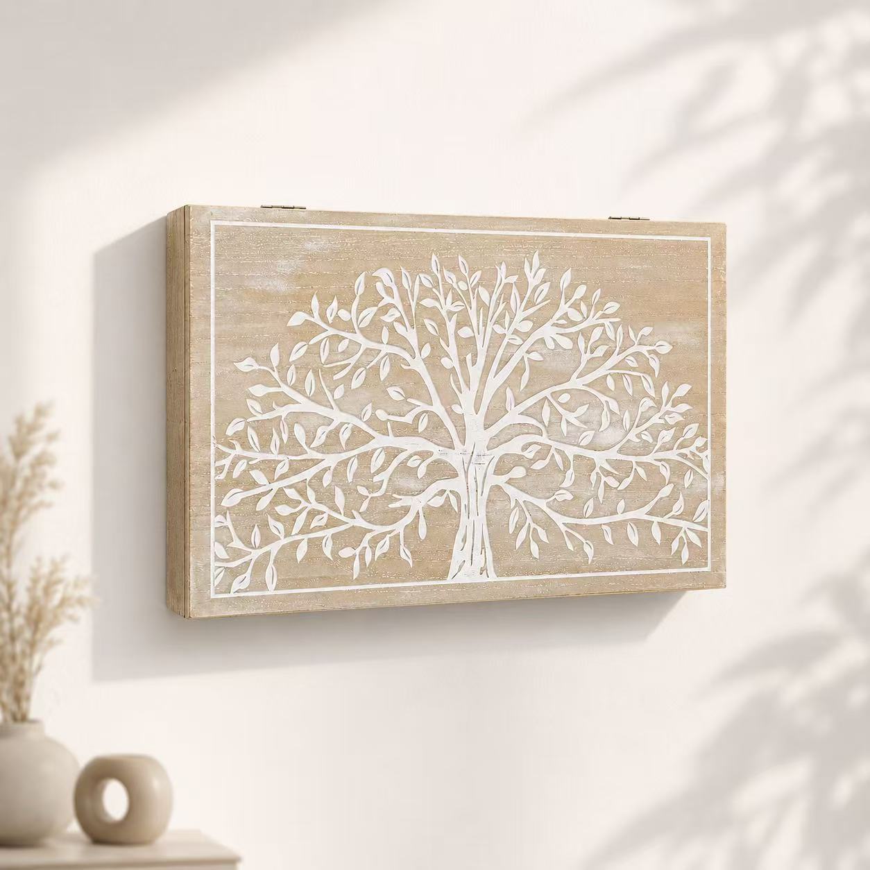Tapa Contador de Luz Decorativa de Madera, Cubre Cuadro Eléctrico con Diseño, Estilo Nórdico