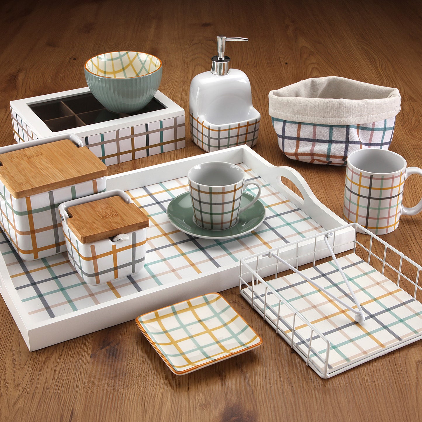 Azucarero de Cocina de Cerámica con Tapa de Bambu Diseños Originales