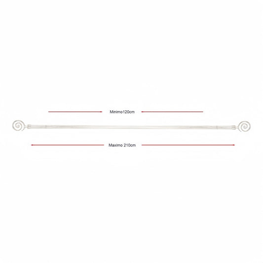 Barra de Cortina Extensible de Metal Blanca Minimalista Para Dormitorio de 120-210 cm