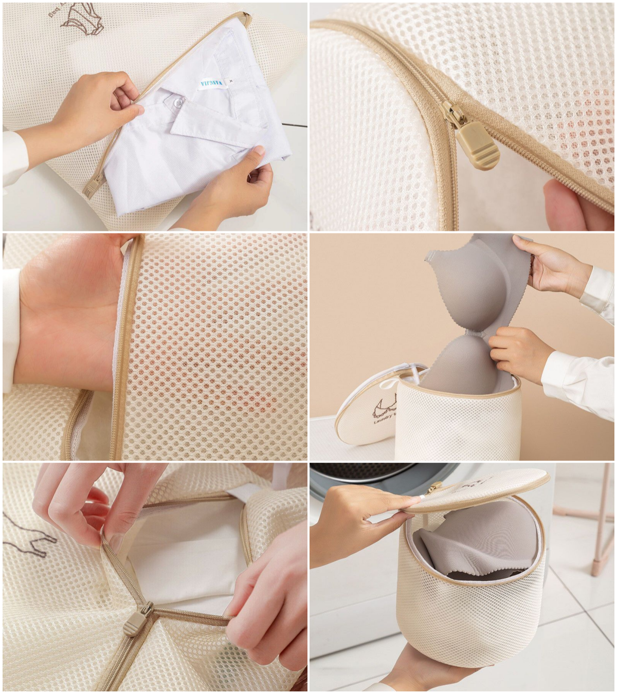 Bolsas Para Lavadora, Bolsas de Malla con Cremallera para Lavadora, Ideal Para Ropa Delicada, Ropa Interior, Calcetines, Sujetadores, Abrigos, Ropa de Cama