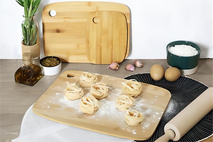 Tabla Cortar de Madera Para Cocina, Tabla de Bambú, Para Carnes, Verduras, Queso y Pan