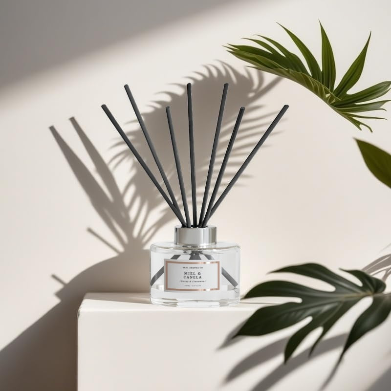 Difusor de Aroma Fresco de Larga Duración, Ambientador Mikado 120 ml, Aromas Naturales para el Hogar, Relajante y Refrescante