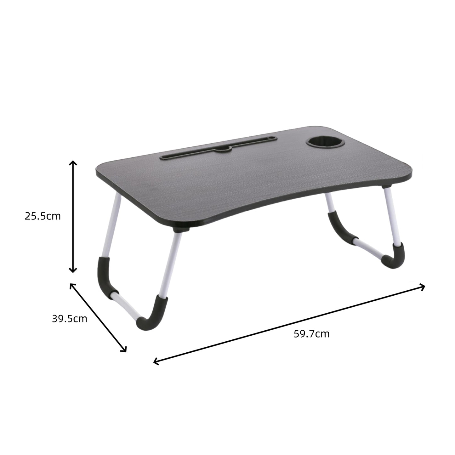Mesa de Ordenador Portátil Para Sofá, Bandeja Plegable para Cama, Mesita de Desayuno con Portavasos Multifunción