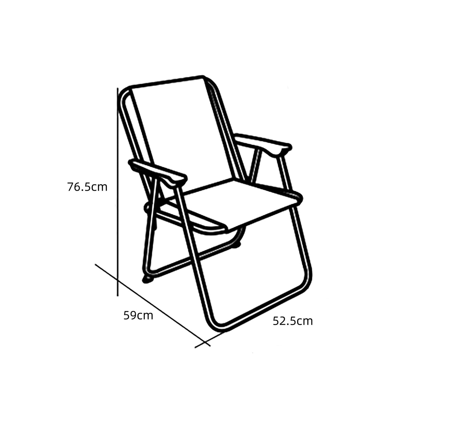 Silla de Playa Plegable Compacta, Ultraligera, con Respaldo Alto y Reposabrazos, Fácil de Transportar, Ideal para Playa, Camping, Terraza, Jardín, Balcón y Exterior