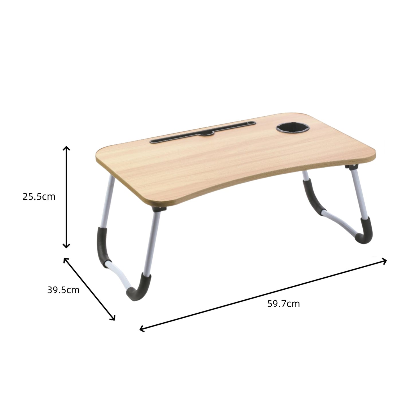 Mesa de Ordenador Portátil Para Sofá, Bandeja Plegable para Cama, Mesita de Desayuno con Portavasos Multifunción