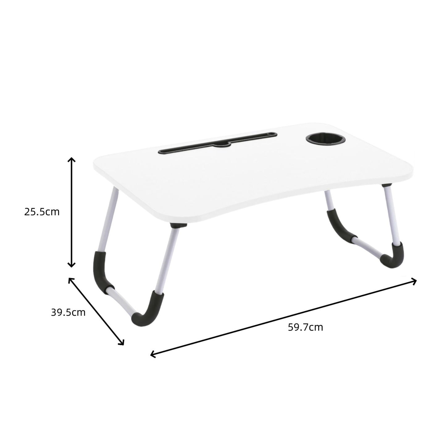 Mesa de Ordenador Portátil Para Sofá, Bandeja Plegable para Cama, Mesita de Desayuno con Portavasos Multifunción