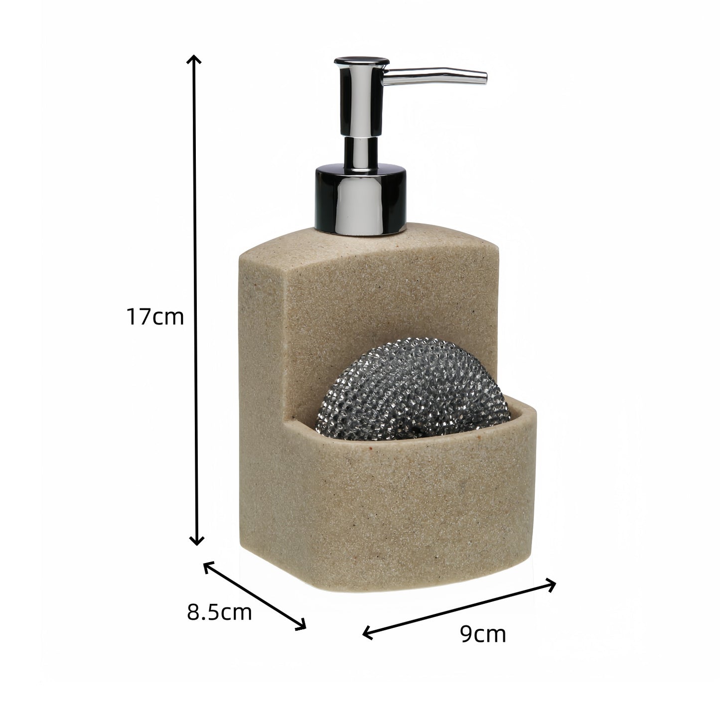 Dispensador Jabón Líquido de Resina, Dosificador Jabón Cocina Con Soporte de Esponja, Organizador de Cocina, Accesorios de Cocina