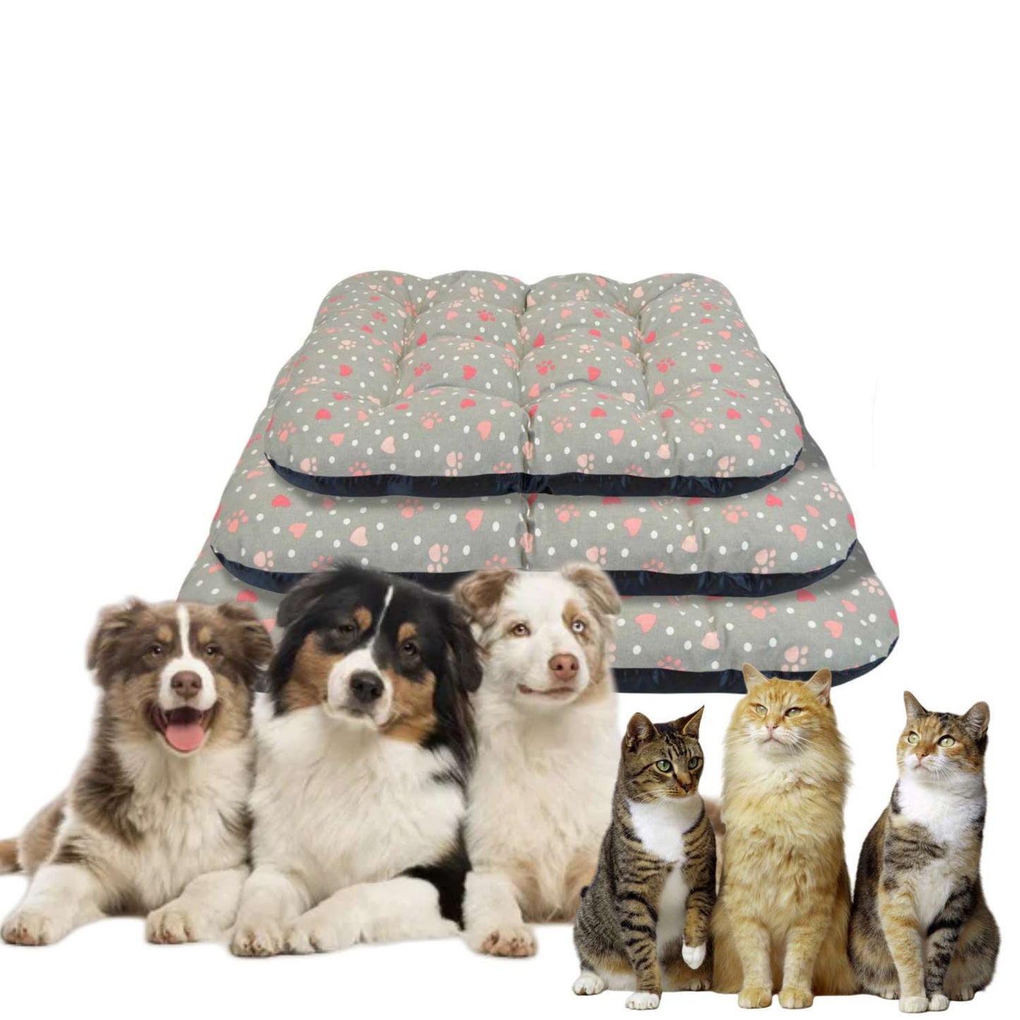 DAMDAM GO Cama Perro Mediana de Tela, Cama Perro Ortopédica Extra Grande, Cama para Mascotas, Colchoneta Mascotas para Transportín y Hogar