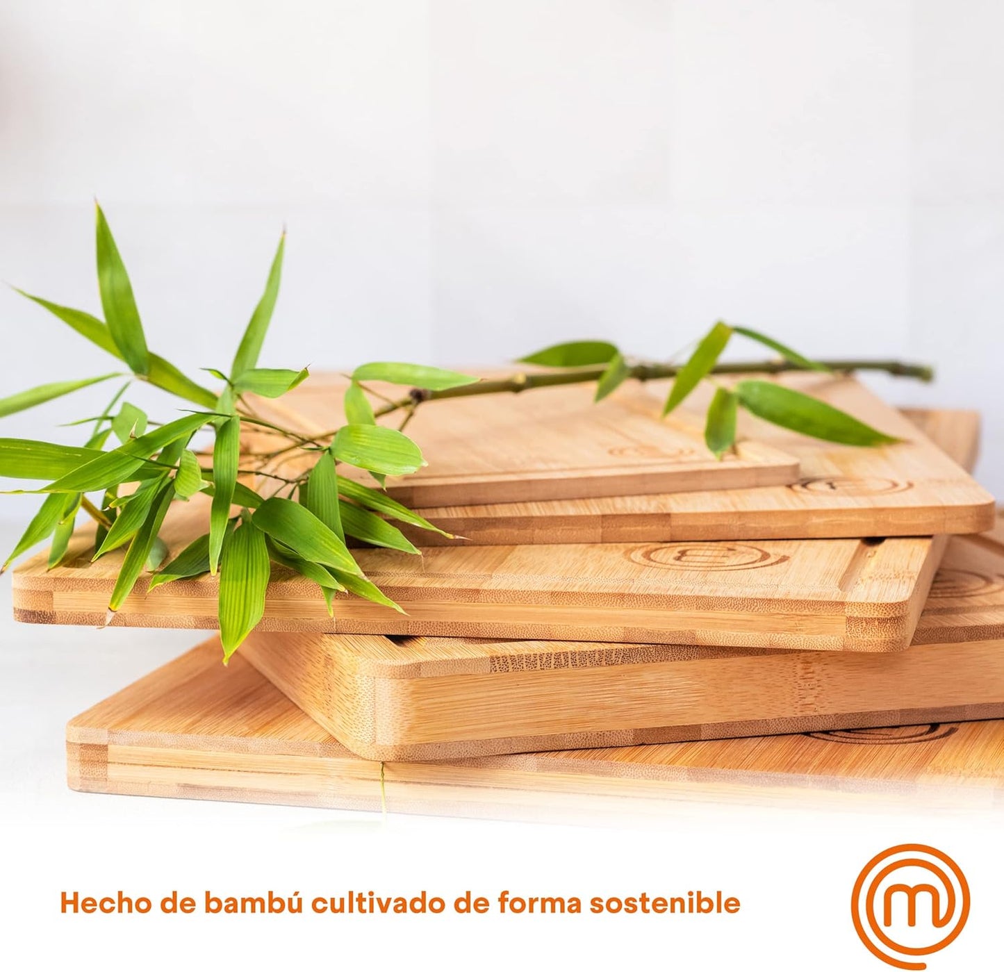 Tabla de Cortar Cocina, Madera Corte en Bambu para Cortar Carne, Verduras, Quesos, Embutidos y mas, Grande y Gruesa (39cm x 27cm x 1.5cm) con Ranura para Jugos, Alimentos Seguros