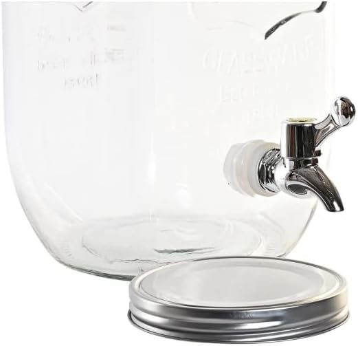 Dispensador Doble de Bebidas Cristal con Soporte Metal 4 L x2