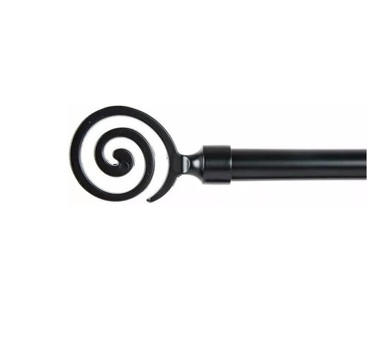 Barra de Cortina Extensible de Metal Negra Minimalista para Dormitorio de 120-210 cm