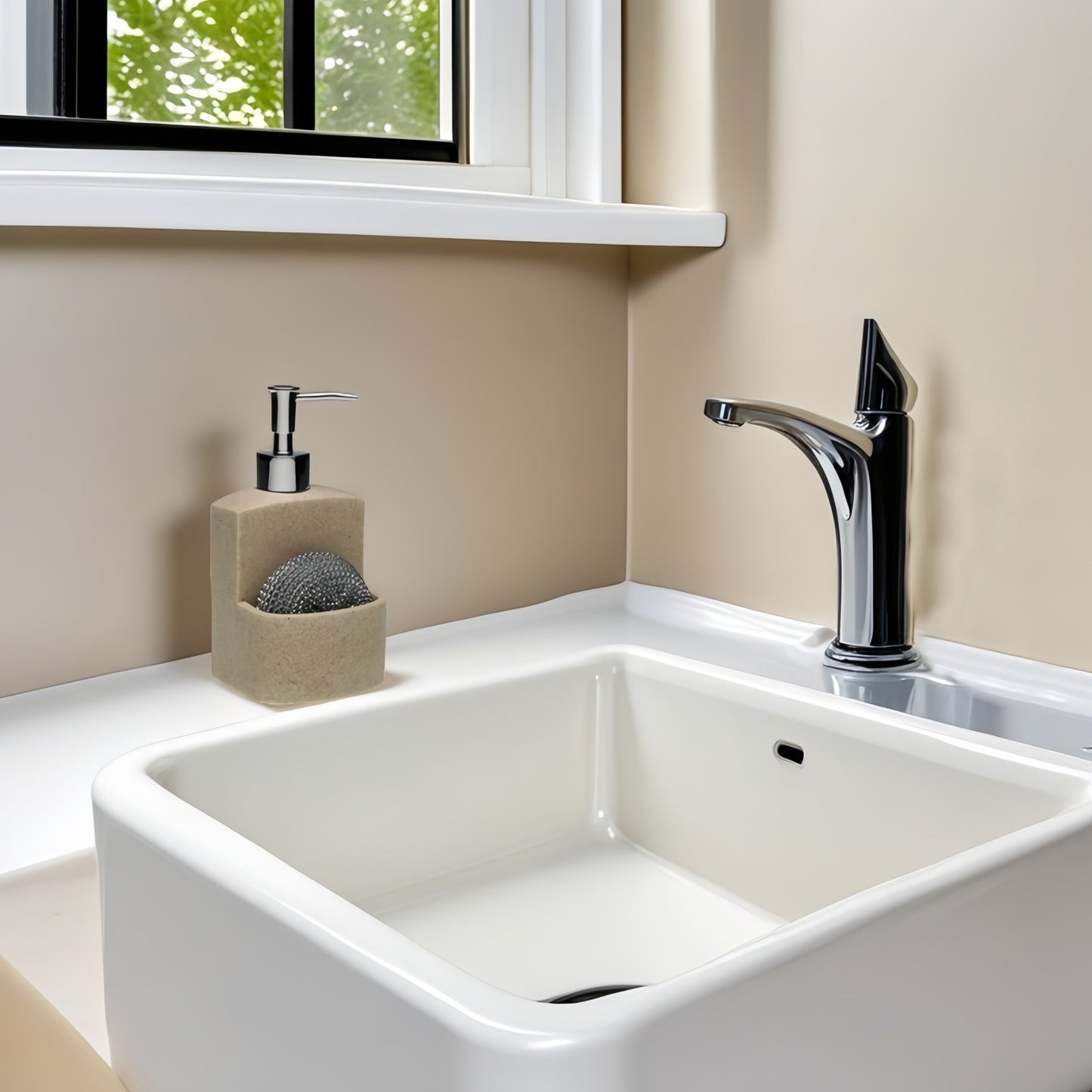 Dispensador Jabón Líquido de Resina, Dosificador Jabón Cocina Con Soporte de Esponja, Organizador de Cocina, Accesorios de Cocina