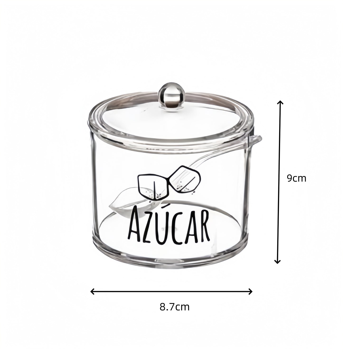 DAMDAM GO Salero y Azucarero de Cocina Super Original Acrilico Diseño Frases, Juego de Sal y Azúcar con Tapa