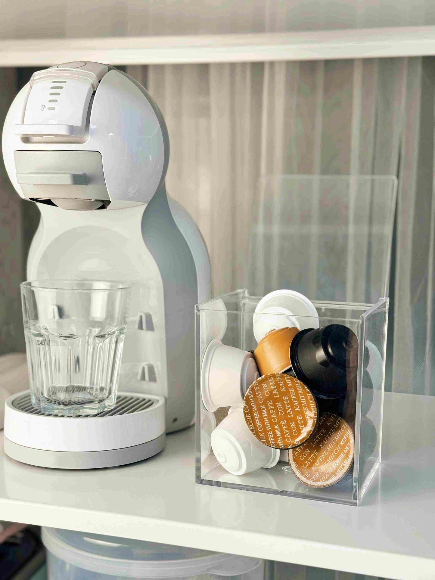 Portacapsulas metacrilato para capsulas nespresso o dolcegusto, Capacidad para 13 cápsulas Dolce Gusto o 40 cápsulas Nespresso