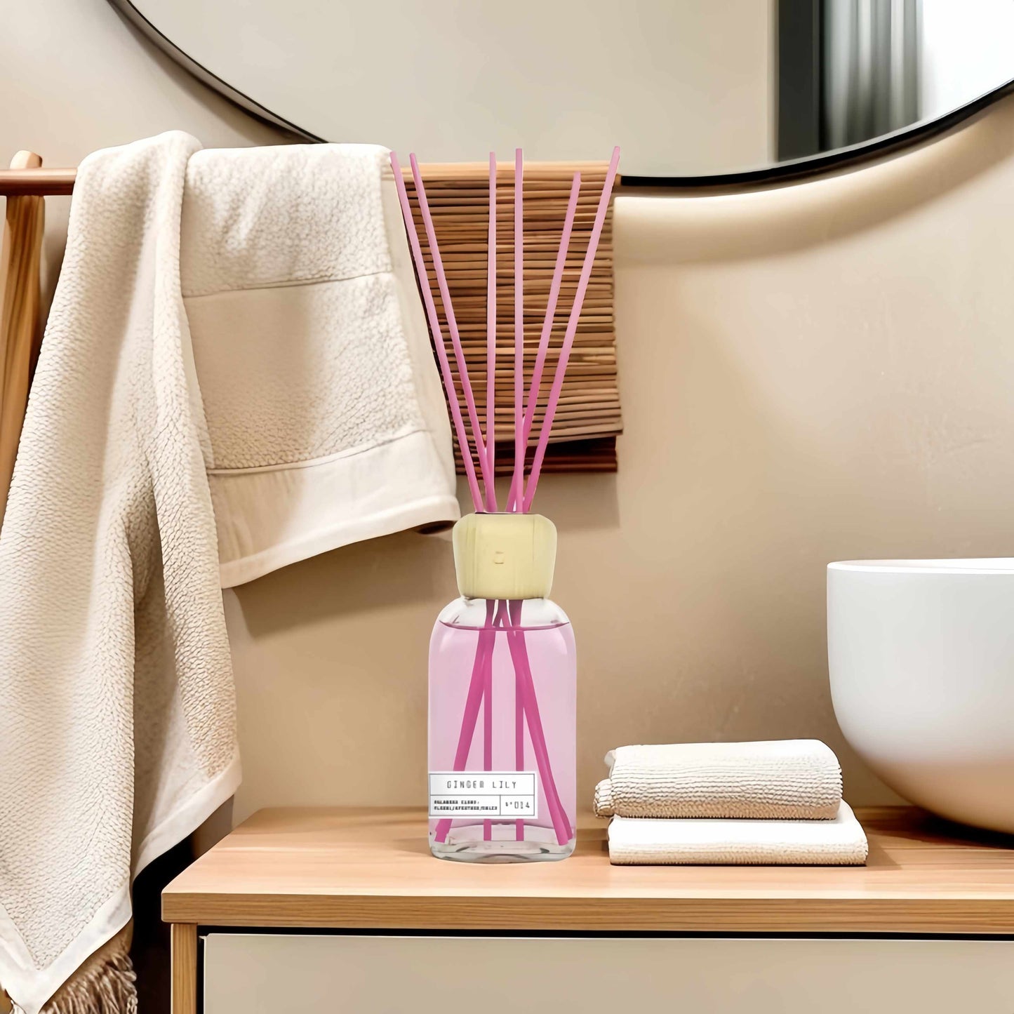 Difusor de Aroma Fresco de Larga Duración, Ambientador Mikado 220 ml, Aromas Naturales para el Hogar, Relajante y Refrescante