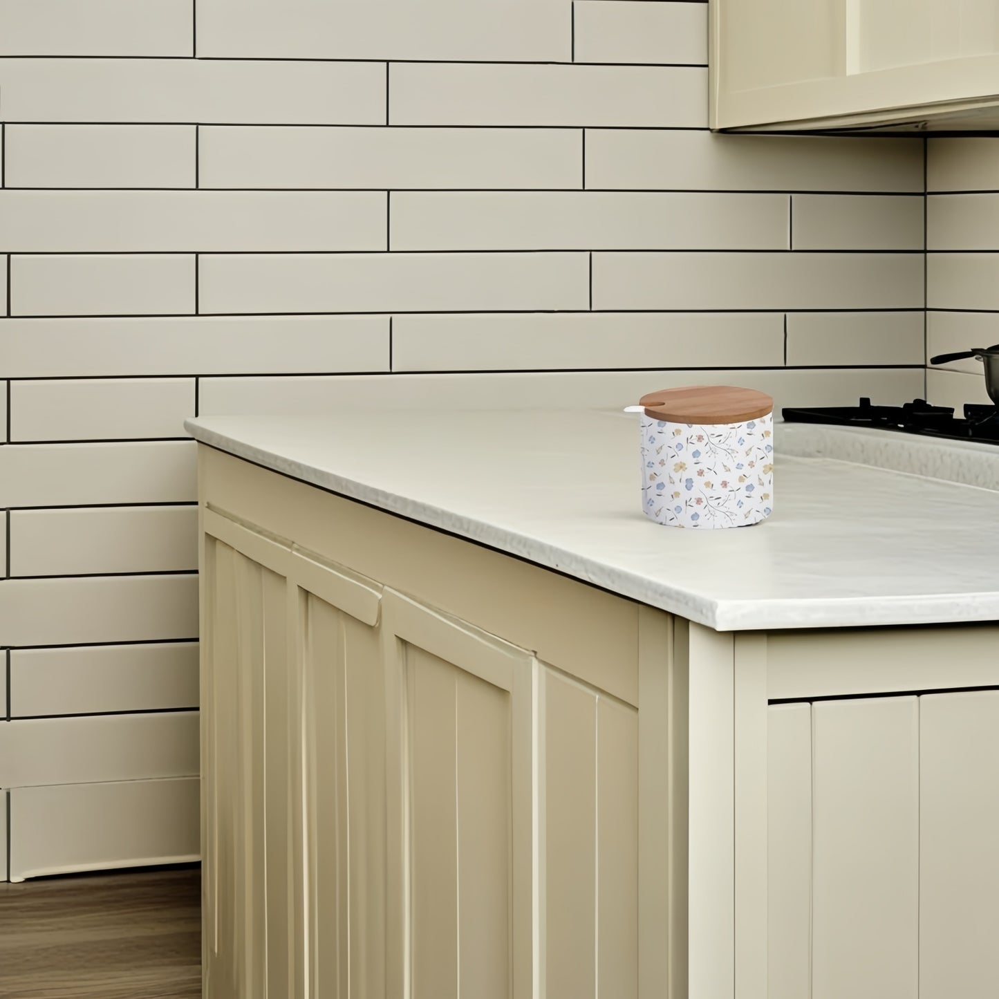 Azucarero Cocina Blanco Minimalista de Cerámica