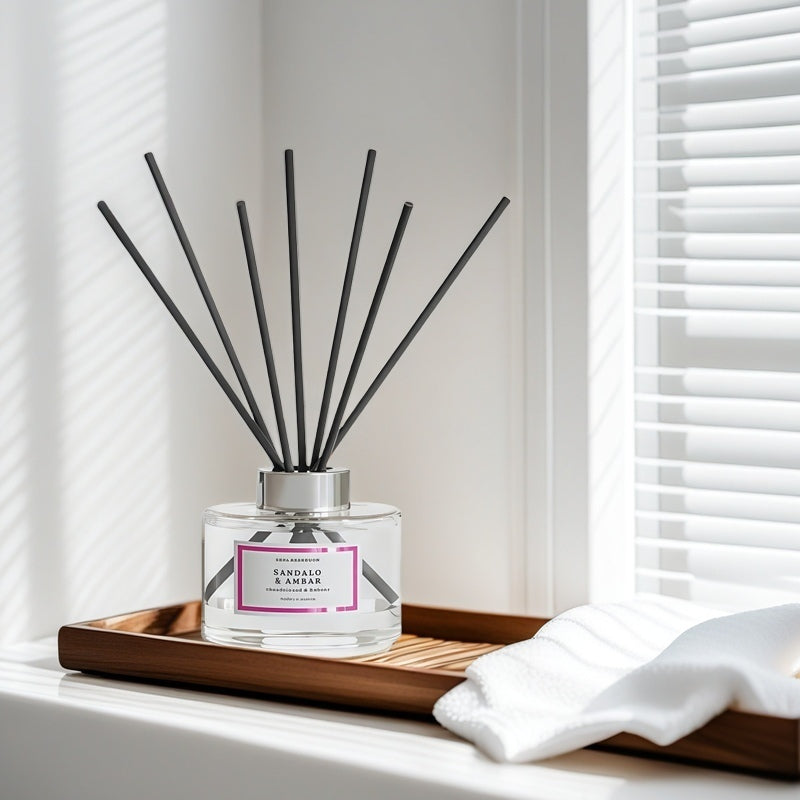 Difusor de Aroma Fresco de Larga Duración, Ambientador Mikado 120 ml, Aromas Naturales para el Hogar, Relajante y Refrescante